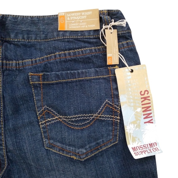 Mossimo Supply Co. Women's Lowest Waist Straight Skinny Jeans Size 11 Long NEW - Picture 6 of 12